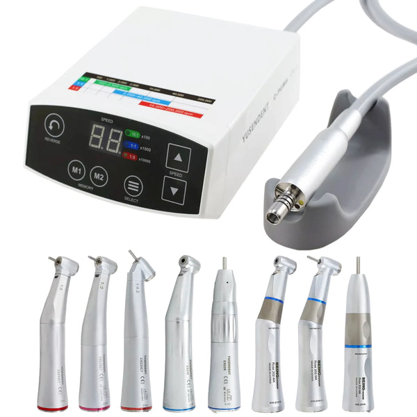 COXO Dental Electric Motor LED Handpiece 1:1 1:5 Contra Angle Fiber Optic C PUMA 4 Holes ISO E Type