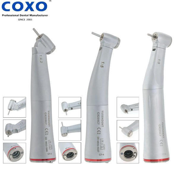 COXO Dental LED 1:5 Contra Angle Electric Handpiece 45° Surgical Fiber Optic CX235 C7-3 C7-4 C7-5 Compatible NSK