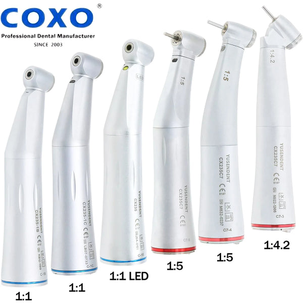 COXO Dental Surgical Electric Handpiece 1:5 1:1 1:4.2 Fiber Optic Contra Angle 45° Compatible NSK