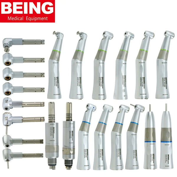 BEING Dental Low Speed Handpiece Fiber Optic 16:1 4:1 1:1 Endo Contra Angle for Compatible NSK KaVo