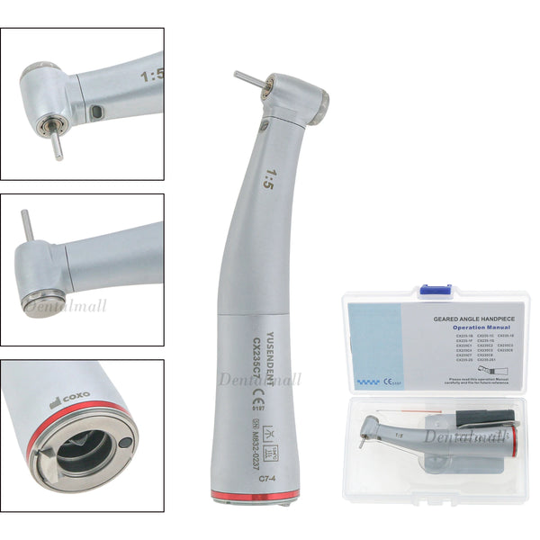 COXO Dental 1:5 Speed Increase Contra Angle Mini Electric Handpiece Slim Head Fiber Optic C7-4 Compatible NSK Electric Motors