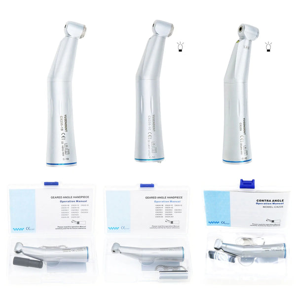 COXO Dental ISO E Contra Angle Low Speed Handpiece Self-Powered LED 1:1 Inner Water Compatible NSK KaVo Spare Head