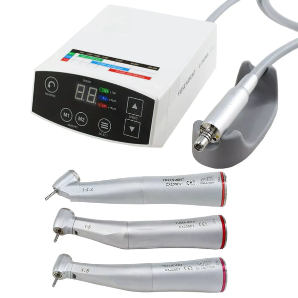 COXO Dental Electric Motor LED Handpiece 1:5 Contra Angle Fiber Optic C-PUMA Compatible NSK