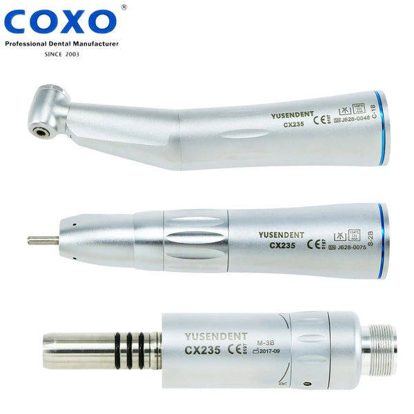 COXO Dental Low Speed Handpiece Contra Angle Inner Water Air Motor 2/4 Holes Compatible with NSK