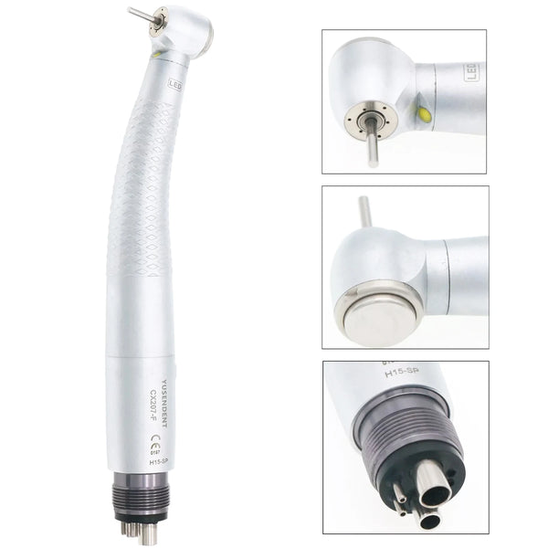 COXO Dental 3 Way Spray 3 Air LED 4 Hole High Speed Handpiece Self Power Turbine CX207-F-SP M4