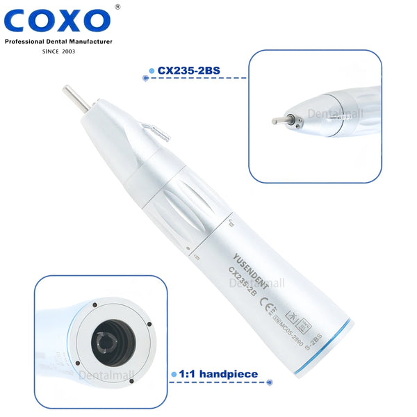 YUSENDENT COXO Dental Surgical Handpiece 1:1 Straight Nose Cone External Water CX235-2BS ISO E type