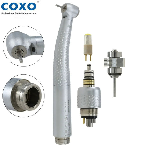 COXO Dental Fiber Optic LED Handpiece High Speed For W/H Roto fiber optic Coupling 6 Holes H16-WSPQ CX229-GW CX210-G-SP