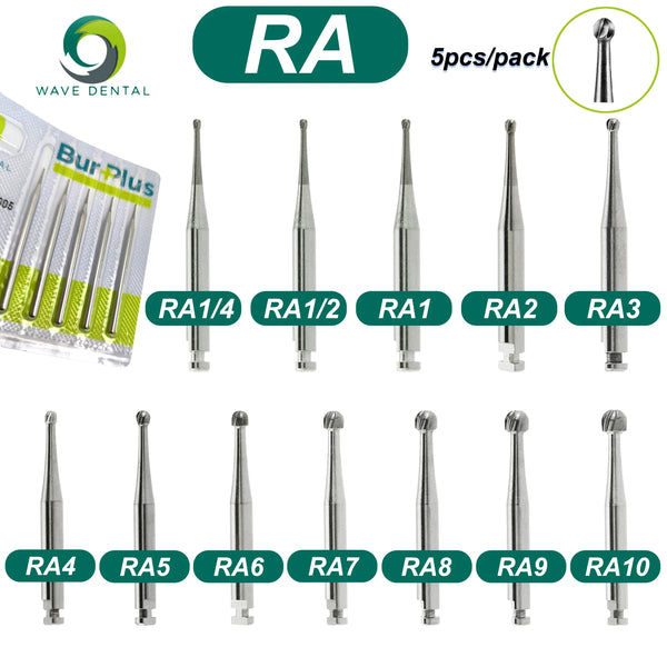 WAVE Dental Tungsten Carbide Burs Low Speed Dentistry Drills Bits Round Head RA 2.35mm Handpiece Dentist Accessories Tools