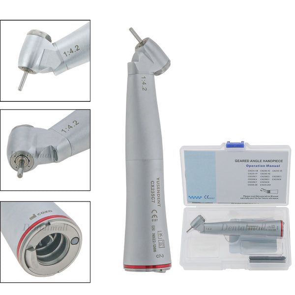 COXO Dental 1:4.2 Speed Increasing Contra Angle Handpiece 45° Surgical Electric Fiber Optic Fit Compatible Electric Motors NSK