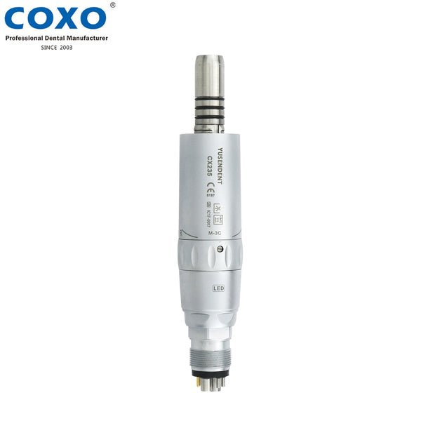 COXO Dental Fiber Optic Low Speed Handpiece Air Motor LED E Type 6Hole Inner Water Channel CX235-3C ISO E Type