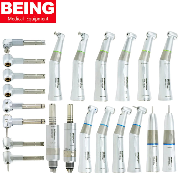 BEING Dental Fiber Optic Low Speed Handpiece 16:1 4:1 1:1 Contra Angle ISO E Type fit Compatible NSK KAVO