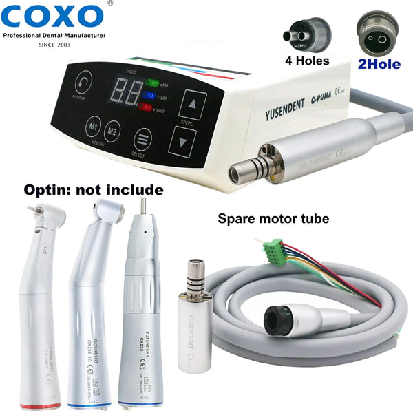 COXO Dental C-PUMA 4 Holes KIT 2 Holes KIT Brushless LED Electric Micro Motor 1:1 1:5 Fiber Optic Handpiece